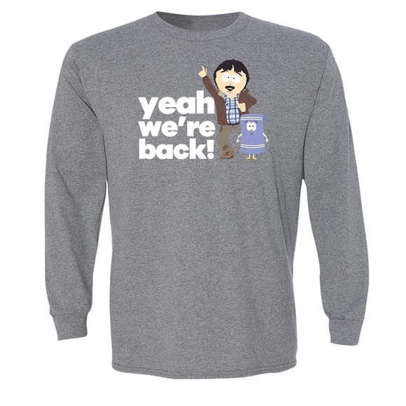 SOUTH PARK TOWELIE & RANDY WE'RE BACK ADULT LONG SLEEVE T-SHIRT - Picture 1 of 7